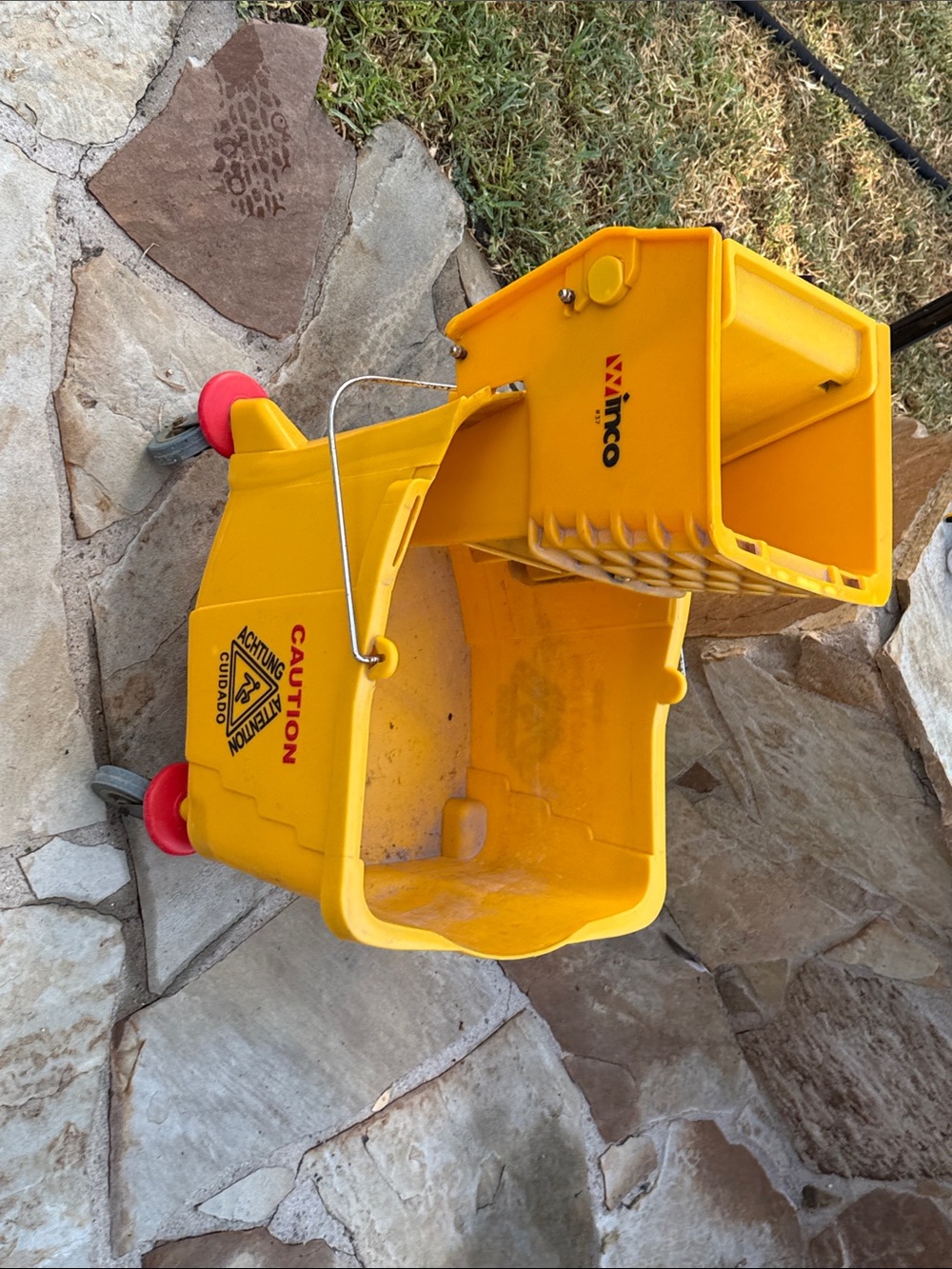 Kids Yellow Mop Bucket and Wringer Toy by